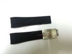 Replacement Rolex Daytona Black Rubber Band with Silver Clasp